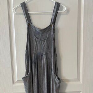 Gray with color blotching one piece jumpsuit